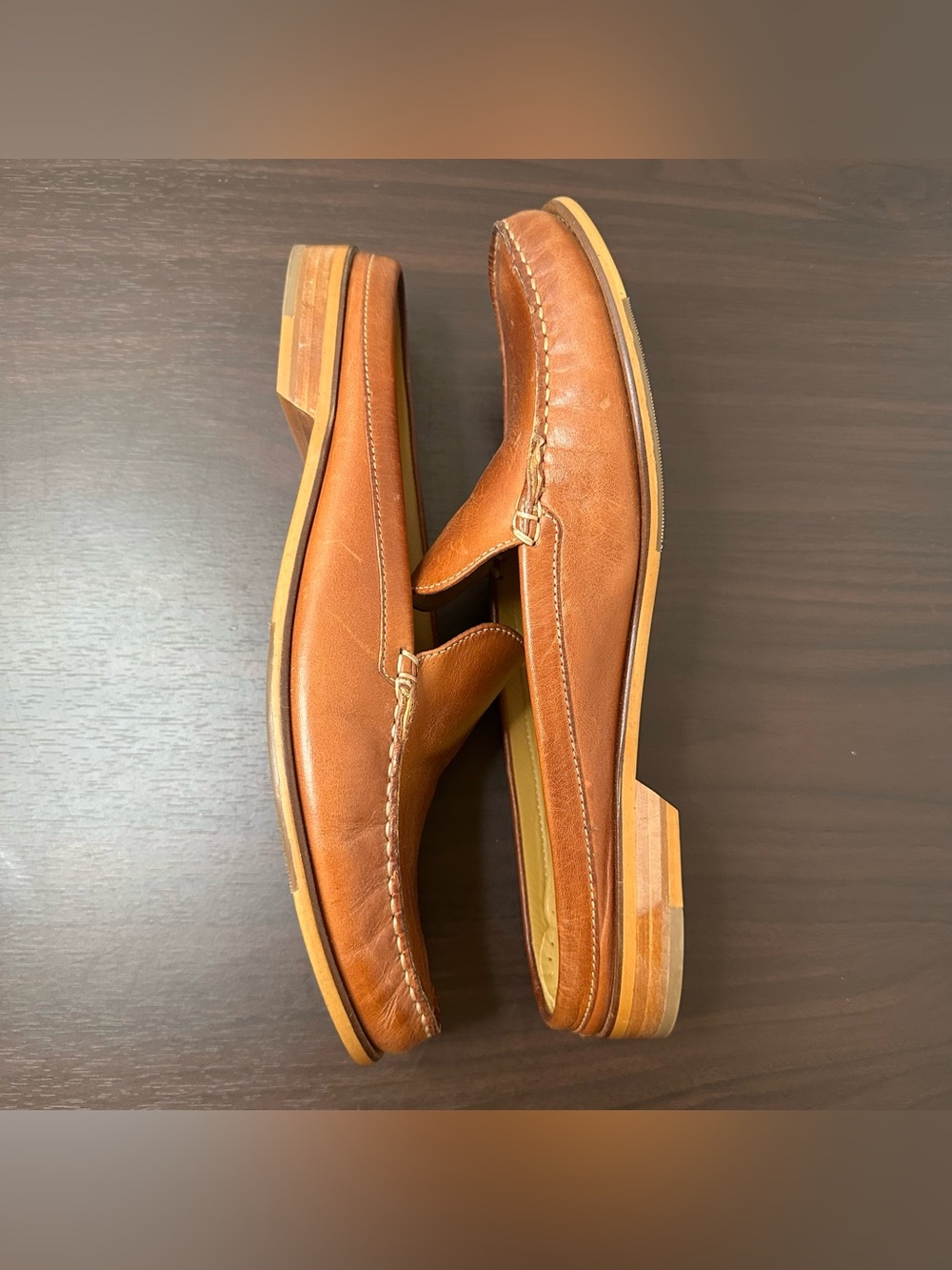 Cole Haan Brown Leather Ryan Mule Loafers, Size 11, Slip-On Flat Shoes, Preppy - Picture 13 of 16